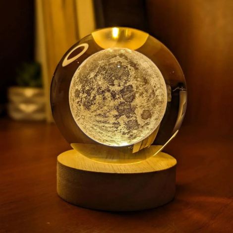 3D moon crystal ball