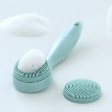sillica gel facial brush double