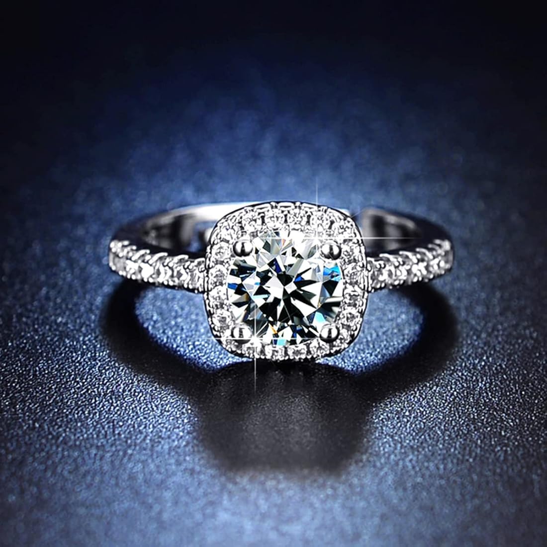Square American Diamond Style Ring